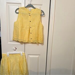 Entro Sunny Yellow Top and Skirt Ensemble